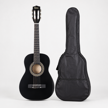 Guitarra Clásica Infantil Epic 30” con Funda, Afinador y Púa | Negro
