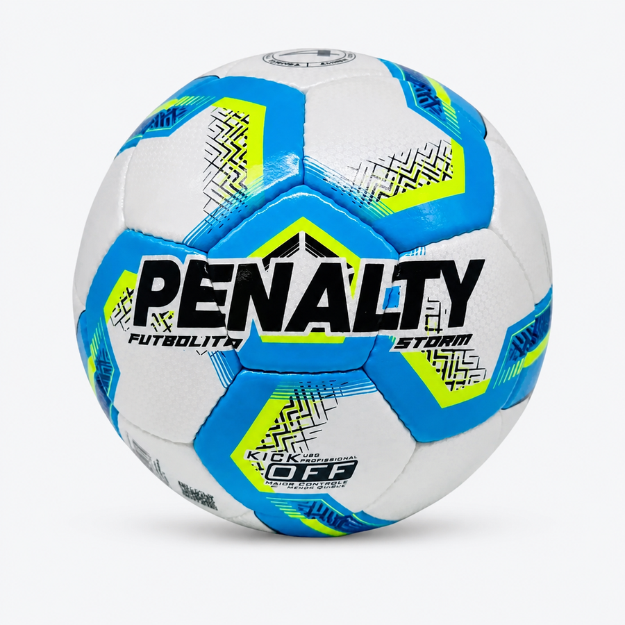 Balón de Futbolito Penalty Storm XXV N°4 PU Cosido a Mano | Azul