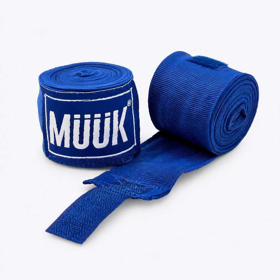 Pack Vendas de Boxeo Muuk Super Flexibles 4,5 m con Velcro | Azul