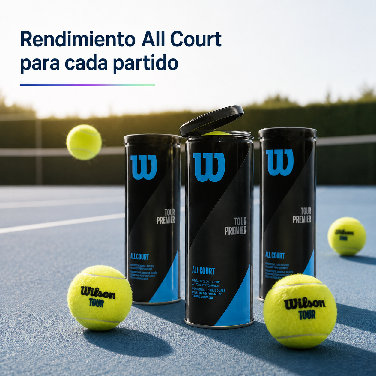 Pack Pelotas de Tenis Wilson Tour Premier All Court 3 Tarros 9 Unidades