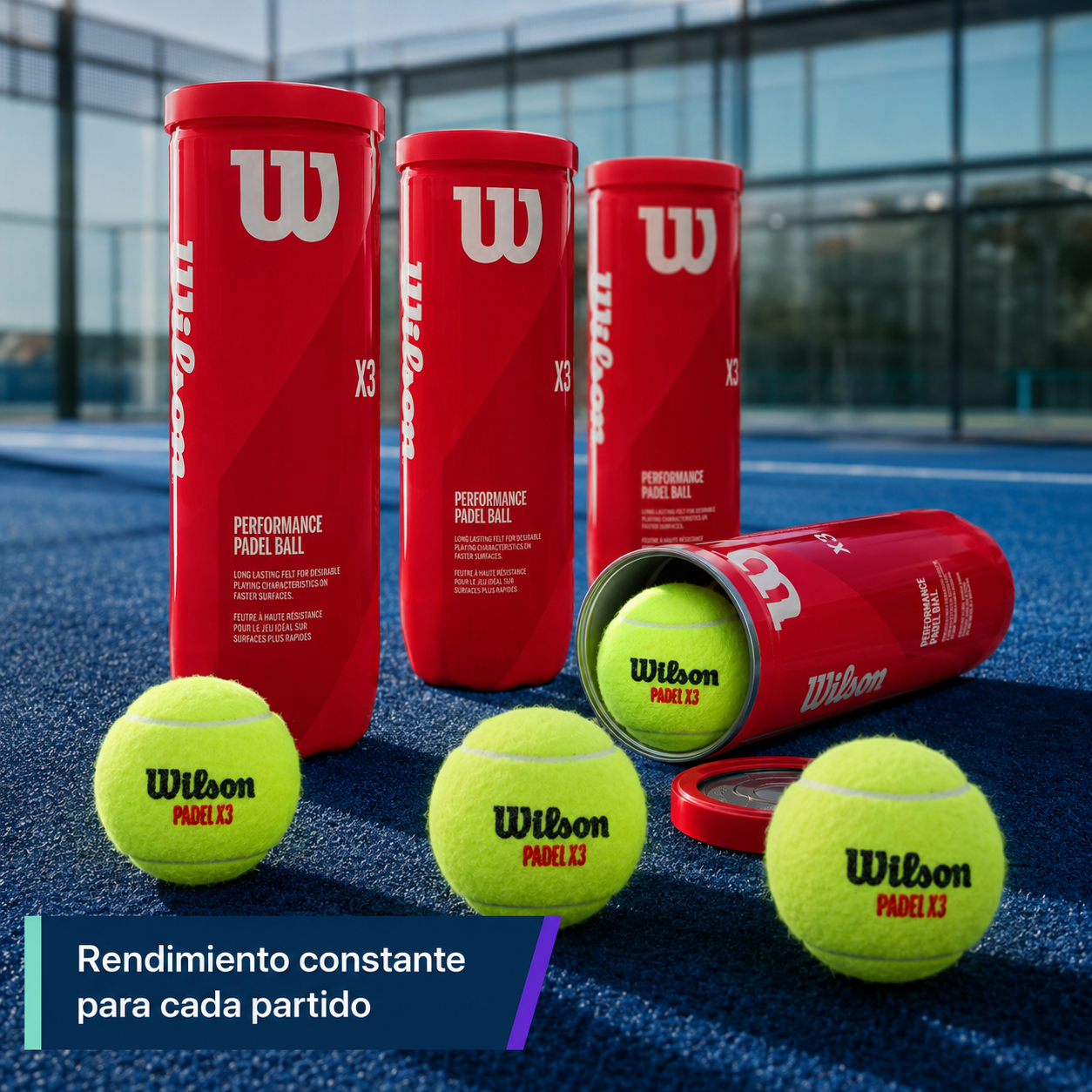 Pack Pelotas de Pádel Wilson X3 Performance 24 Tarros 72 Unidades