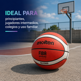 Balón de Básquetbol Molten BG2000 N°6 Outdoor de Goma Naranja