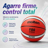 Balón de Básquetbol Molten BG2000 N°6 Outdoor de Goma Naranja