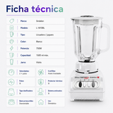 Licuadora Sindelen L-1610BL 750W con Jarro de Vidrio 1,5L | Blanca