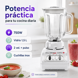 Licuadora Sindelen L-1610BL 750W con Jarro de Vidrio 1,5L | Blanca