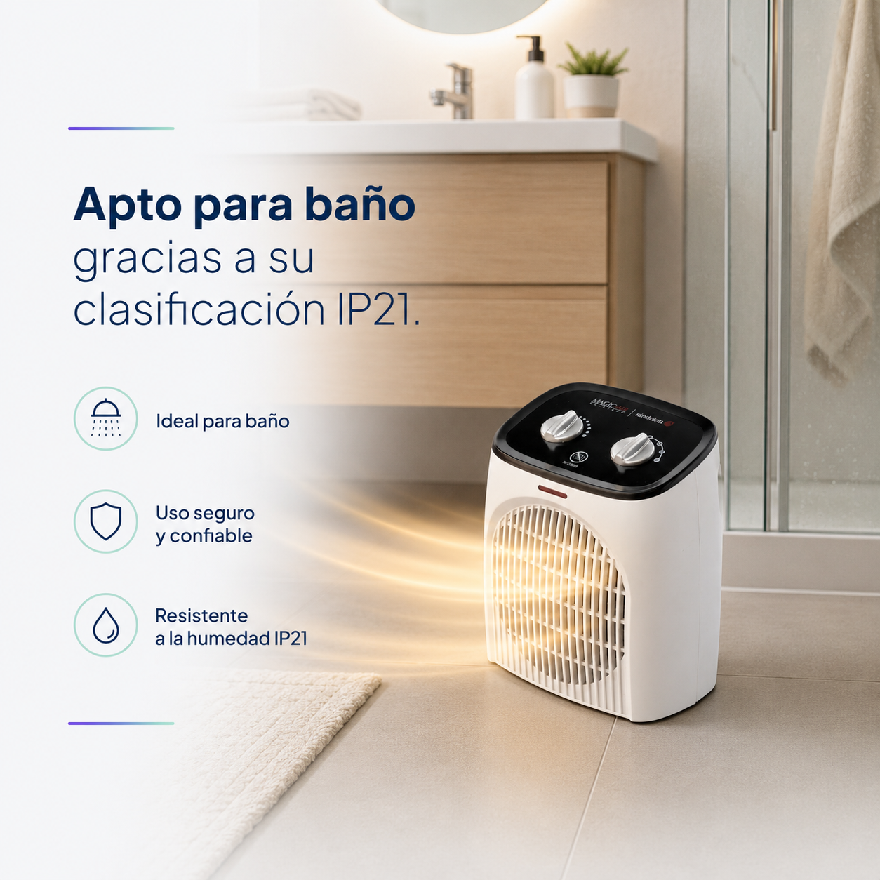 Termoventilador Sindelen TC-2100V 1920W Apto para Baño IP21