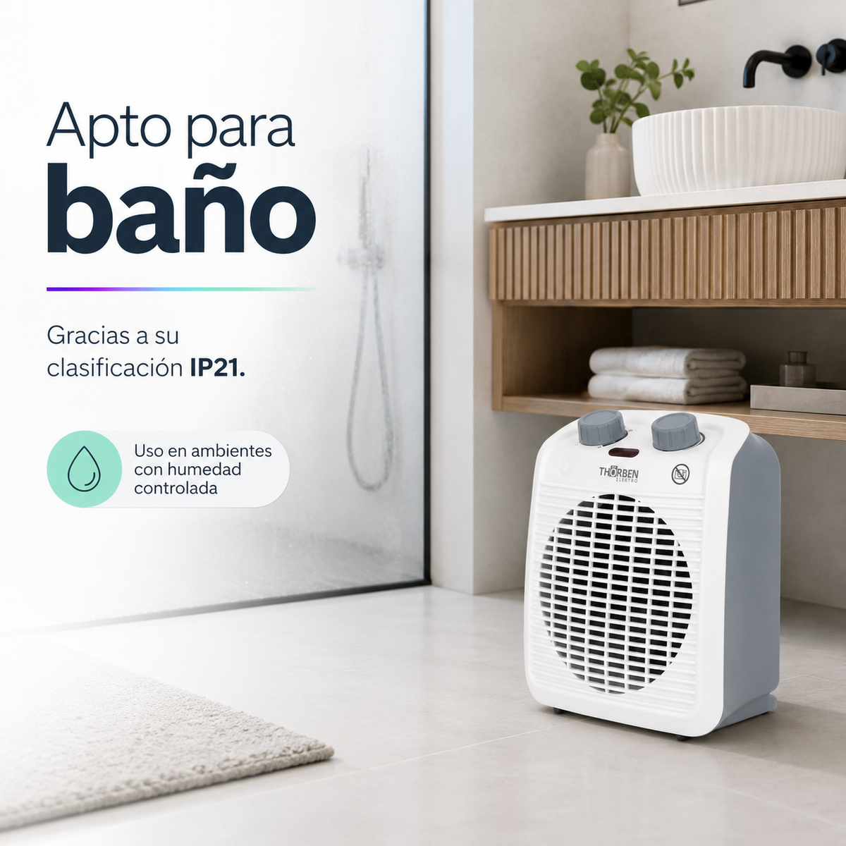Termoventilador Thorben FH 2000 2000W Apto para Baño IP21