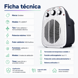 Termoventilador Sindelen TC-2200VT 1920W con Timer Apto para Baño IP21