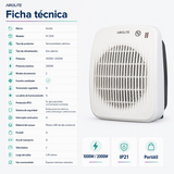 Termoventilador Airolite HT 2018 2000W Apto para Baño IP21