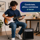 Pack Guitarra Eléctrica Mercury Stratocaster con Amplificador 15W y Accesorios | Sunburts