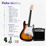 Pack Guitarra Eléctrica Mercury Stratocaster con Amplificador 15W y Accesorios | Sunburts