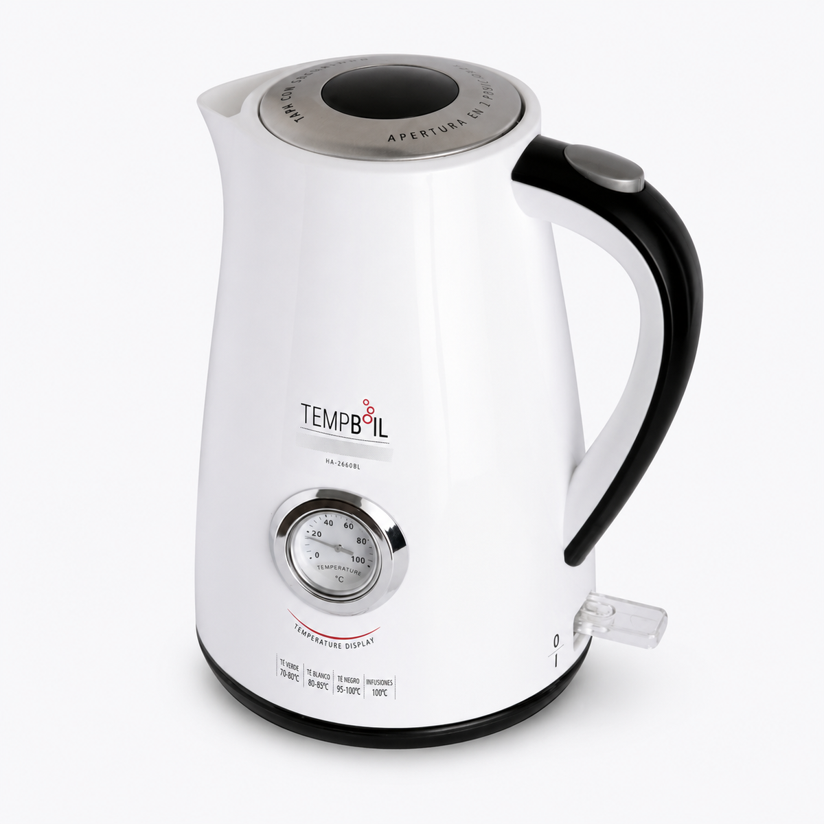 Hervidor Eléctrico Sindelen HA-2660BL 1,7 Litros con Termómetro Blanco