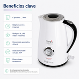 Hervidor Eléctrico Sindelen HA-2660BL 1,7 Litros con Termómetro Blanco