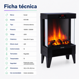 Chimenea Eléctrica Kendal KCE-96S 2000W con Control Remoto y Efecto Llama LED