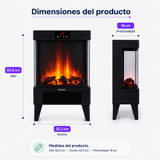 Chimenea Eléctrica Kendal KCE-96S 2000W con Control Remoto y Efecto Llama LED