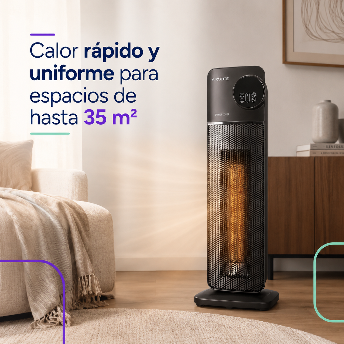 Termoventilador Cerámico Digital Airolite HTC-2022 RC 2000W con Control Remoto