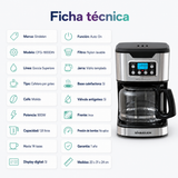 Cafetera por Goteo Sindelen Goccia Superiore CFG-1800DIN 1,8L