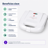 Sandwichera Sindelen Sw-850/840 2 Panes 800w Antiadherente | Blanco