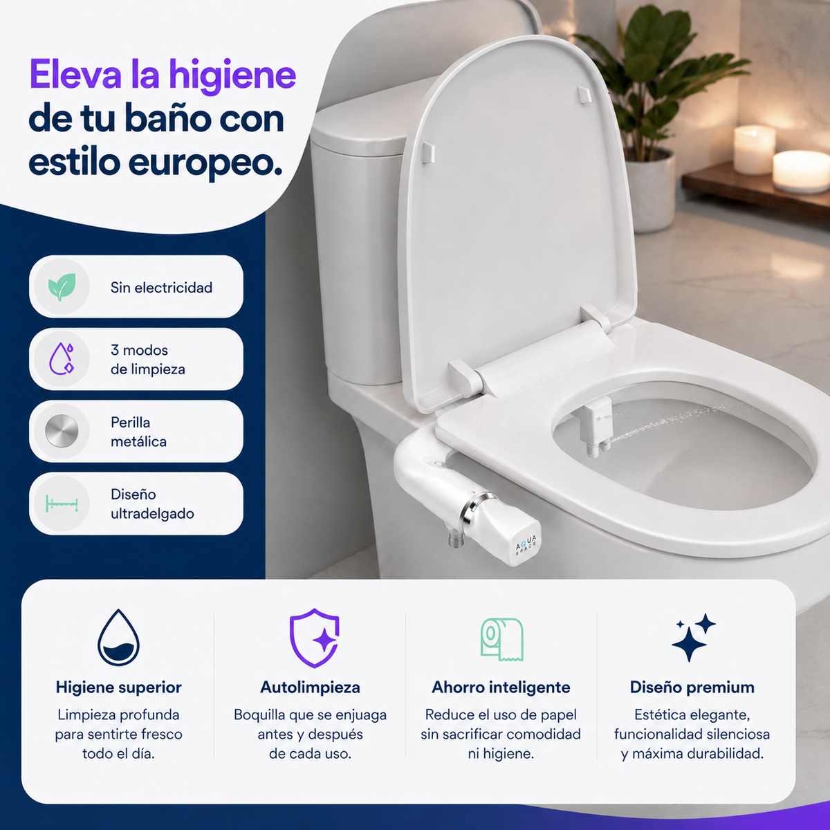 Bidet AquaBreeze London para WC Regulable