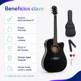 Guitarra Electroacústica Epic EA41 41” Thin Body con EQ y Afinador | Negra