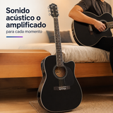 Guitarra Electroacústica Epic EA41 41” Thin Body con EQ y Afinador | Negra