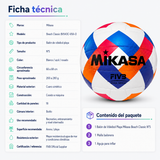 Balón de Vóleibol Playa Mikasa Beach Classic N°5 Blanco Azul Rosado