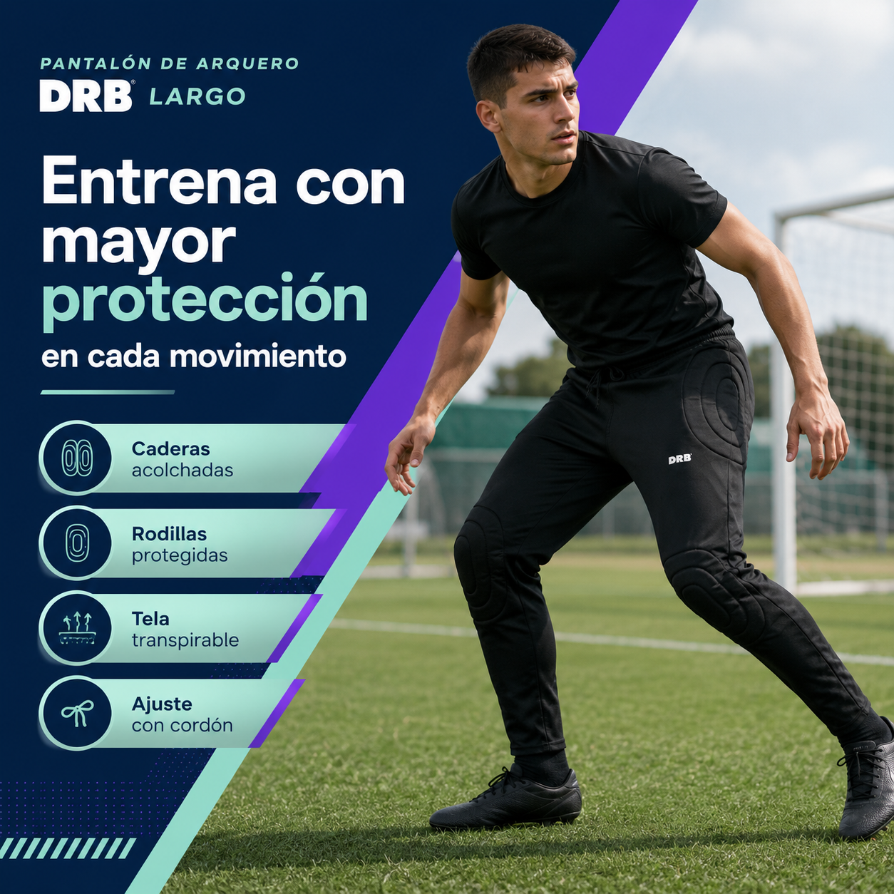 Pantalon de Arquero DRB Largo con Protección para Adultos y Niños