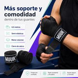 Pack Vendas de Boxeo Muuk Super Flexibles 4,5 m con Velcro | Negro