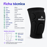 Rodillera de Vóleibol Mikasa Junior Uní-Talla Negra con Protección de Rótula