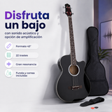 Bajo Electroacústico Epic 43” con Funda, Correa y Uñetas | Negra