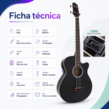 Bajo Electroacústico Epic 43” con Funda, Correa y Uñetas | Negra