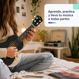 Ukelele Soprano Epic Music 21” con Funda, Afinador, Capo y Accesorios | Negro