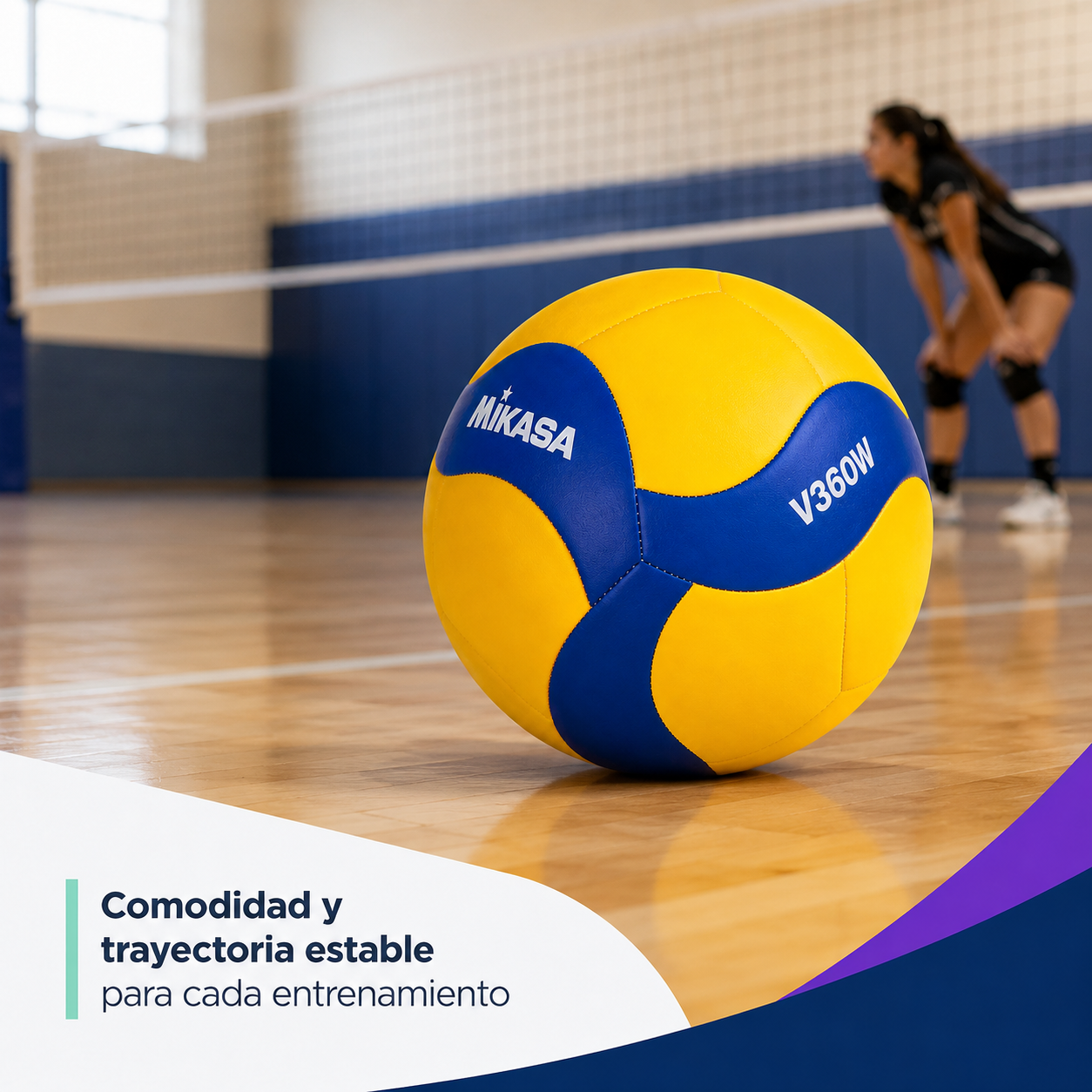 Balon Voleibol Mikasa V360W N°5 con Malla y Aguja