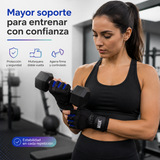 Guantes Fitness Muuk para Pesas con Muñequera y Doble Velcro Negro/Azul