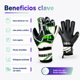 Guantes de Arquero DRB Striker con Látex Alemán y Férulas Removibles | Verde