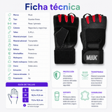 Guantes Fitness Muuk para Pesas con Muñequera y Doble Velcro Negro/Rojo