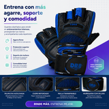 Guantes Fitness DRB Tiger Profesionales con Cuero y Muñequera | Azul