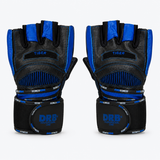 Guantes Fitness DRB Tiger Profesionales con Cuero y Muñequera | Azul