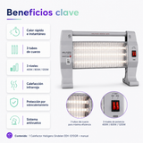 Estufa Halógena Sindelen EEH-1210GR 1200W con 3 Niveles