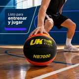 Balón de Básquetbol UKTIME N°7 NB7000 de Goma con Malla y Aguja