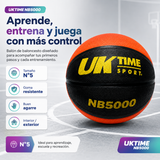 Balón de Básquetbol UKTIME N°5 NB5000 de Goma con Malla y Aguja