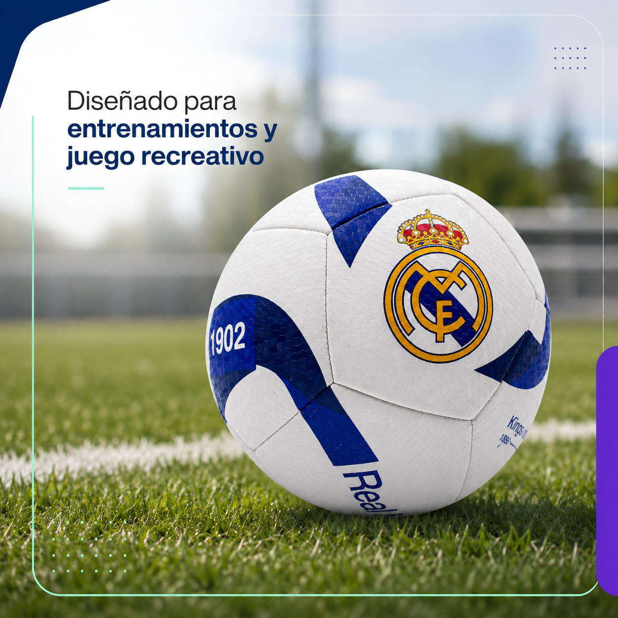 Balón de Fútbol Flag Real Madrid N°5 Licencia Oficial