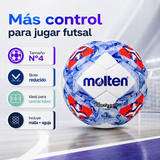 Balón Futsal Molten Vantaggio 1900 N°4 con Malla y Aguja