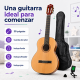 Guitarra Clásica Infantil Epic 30” con Funda, Afinador y Púa | Natural