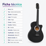 Guitarra Electroacústica Epic 38” Negra con Amplificador 5W