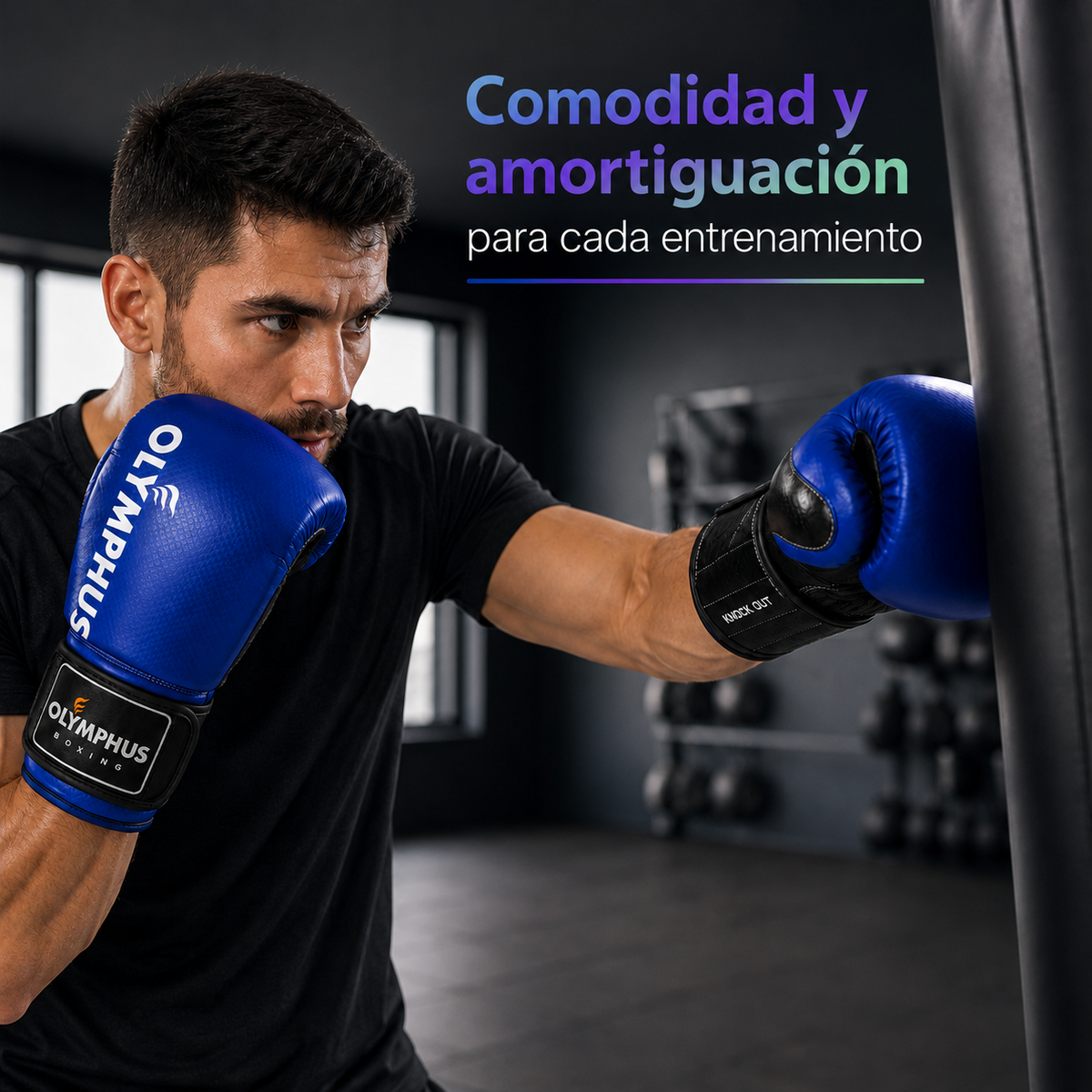 Guantes de Boxeo Olymphus Knock Out Semi Profesionales | Azul