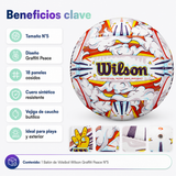 Balón de Vóleibol Wilson Graffiti Peace N°5 para Playa y Exterior Con Malla y Aguja