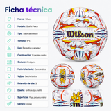 Balón de Vóleibol Wilson Graffiti Peace N°5 para Playa y Exterior Con Malla y Aguja