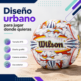 Balón de Vóleibol Wilson Graffiti Peace N°5 para Playa y Exterior Con Malla y Aguja