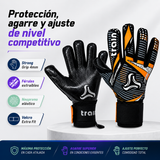 Guantes de Arquero Train TRIFÓN Látex Alemán 4mm con Férulas Extraíbles | Negro